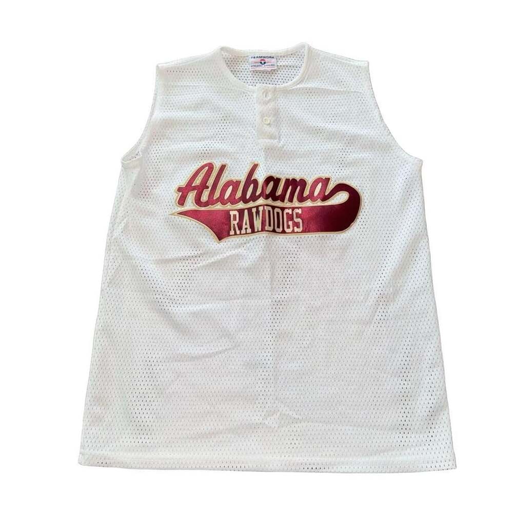 Teamwork Athletic Apparel White Alabama Rawdogs Mesh Jersey Medium Mens